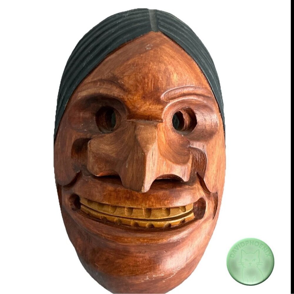 Handmade Wooden Wall Mask Colombia Inspired by Maya Indigenous Tribe Ethnic Art - Picture 2 of 5